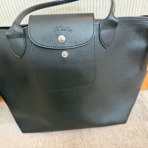 Black Leather Tote Bag